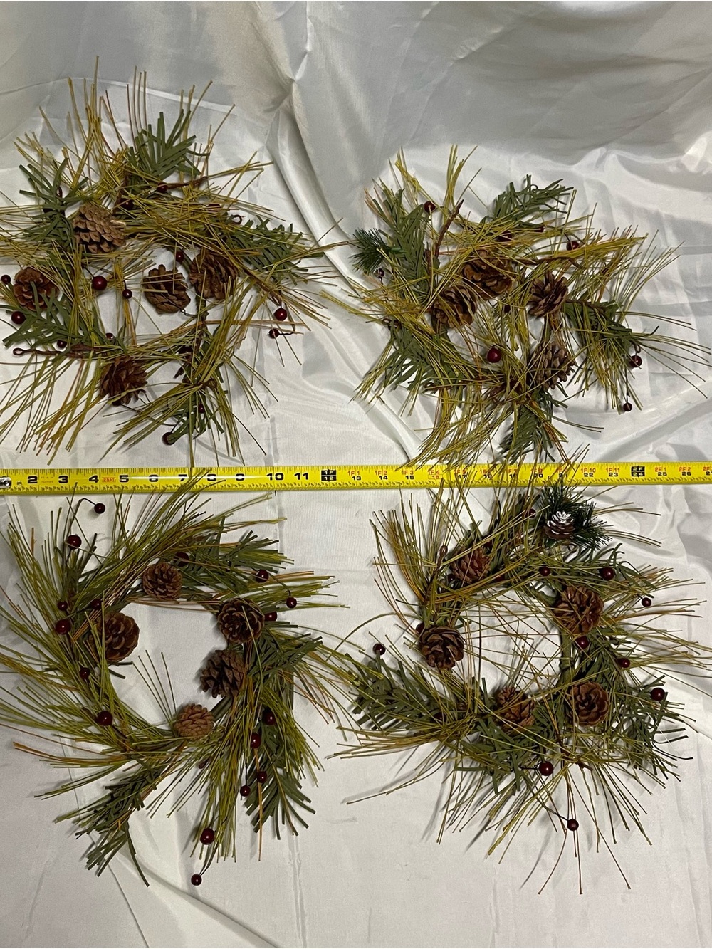 Rustic Pine and Berry Holiday Wreath Set - Green and Brown